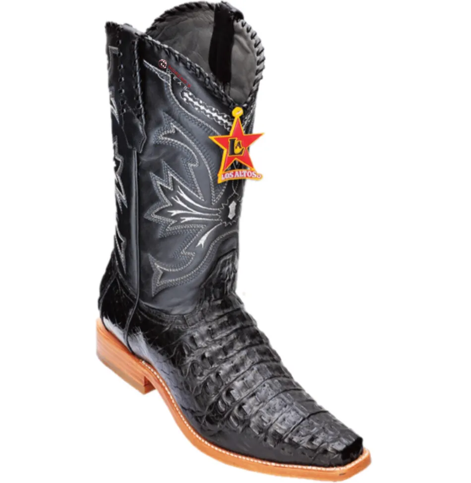 Men’s Los Altos Smooth Caiman Boots Versace Square Toe