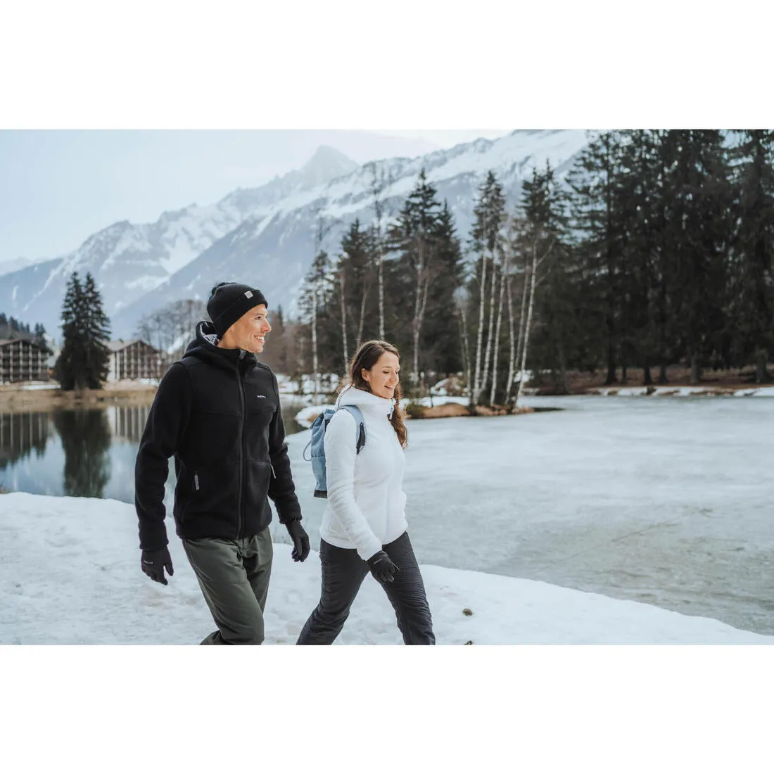 Men’s warm hiking fleece jacket, NH500 - Black