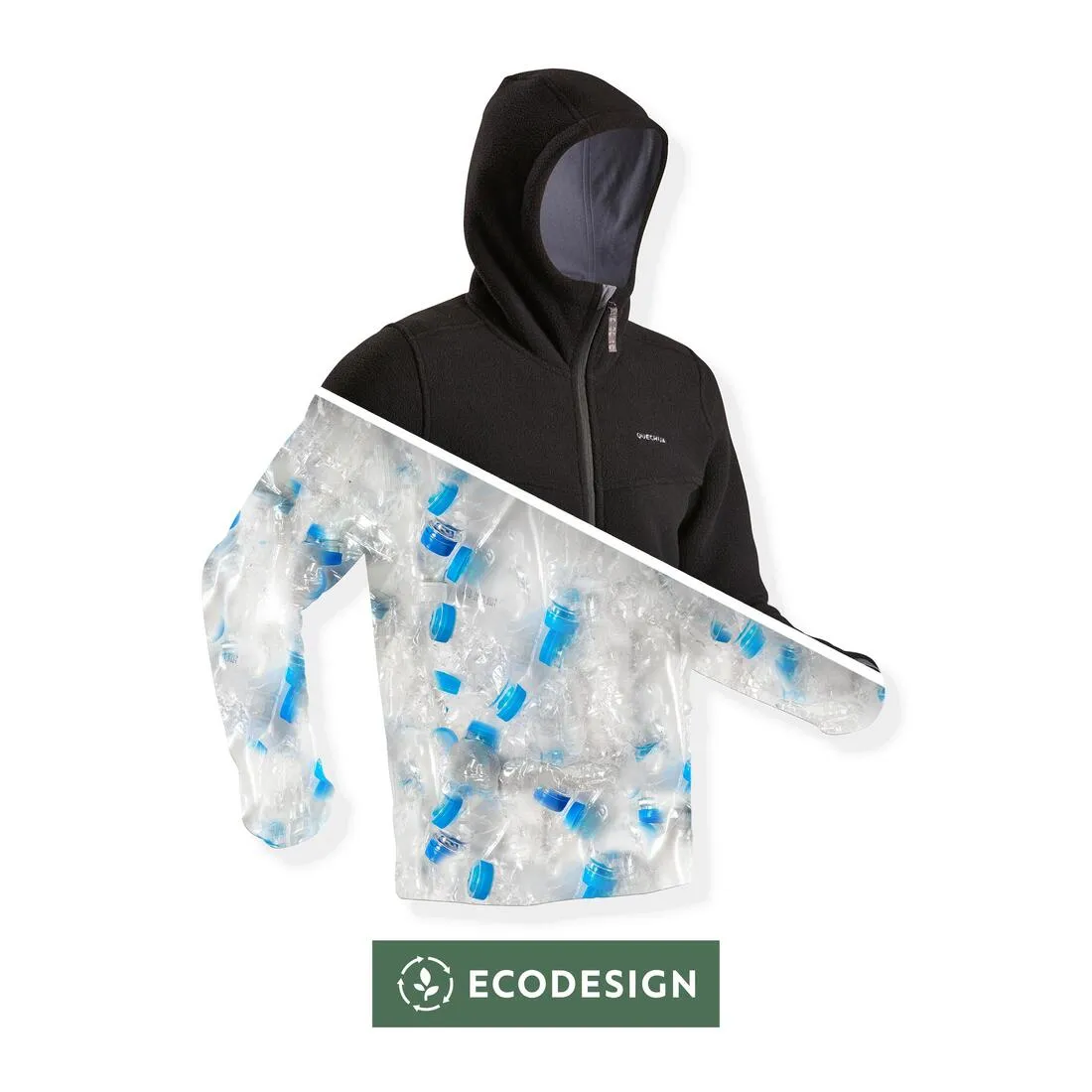Men’s warm hiking fleece jacket, NH500 - Black
