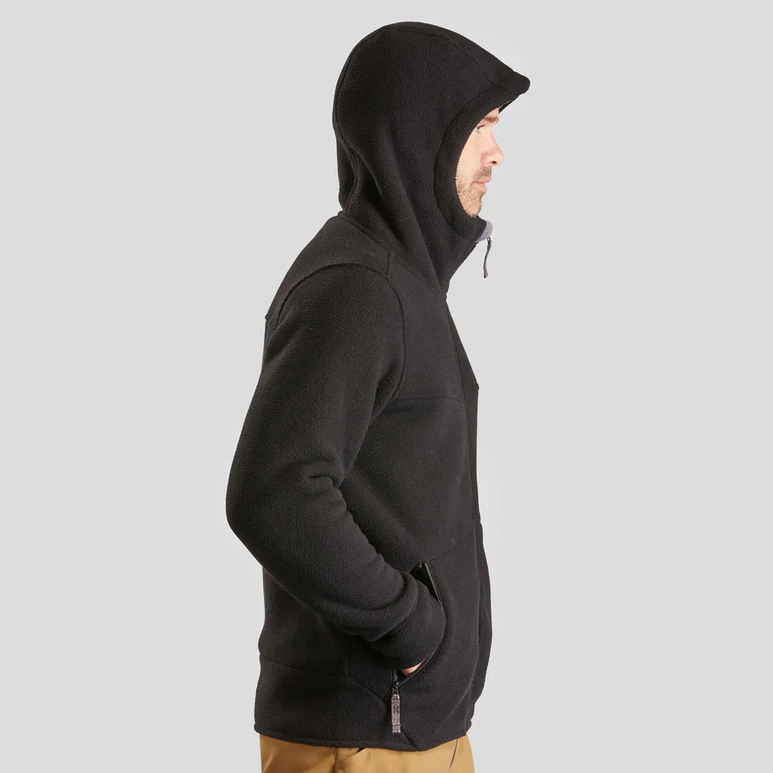 Men’s warm hiking fleece jacket, NH500 - Black