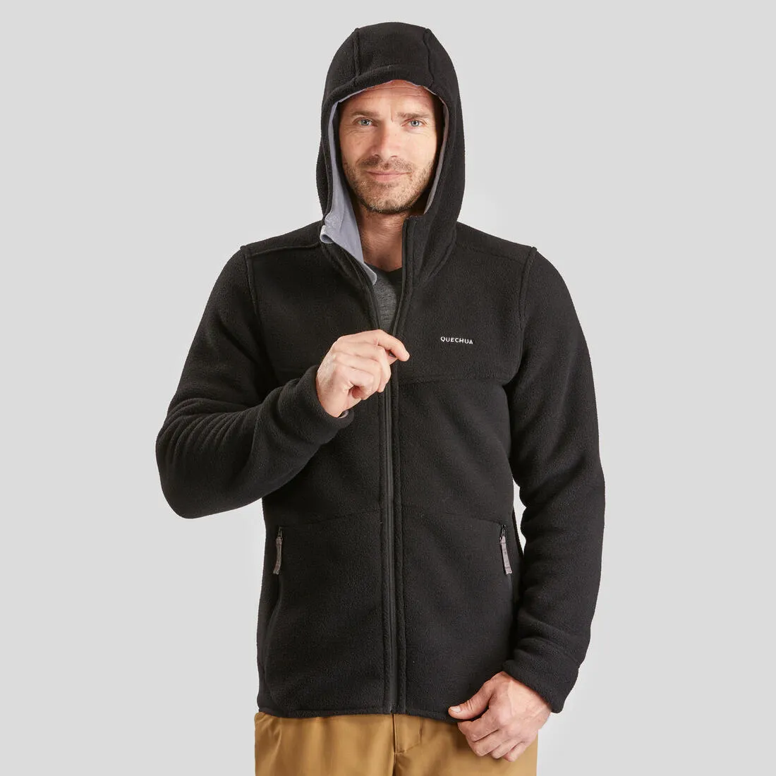Men’s warm hiking fleece jacket, NH500 - Black