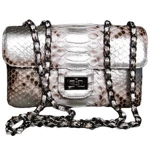 Metallic Silver Flap Bag LARGE