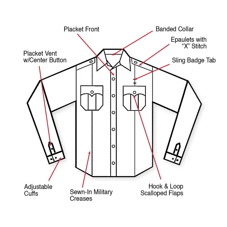 MilSpec Long Sleeve Uniform Shirt Light Blue