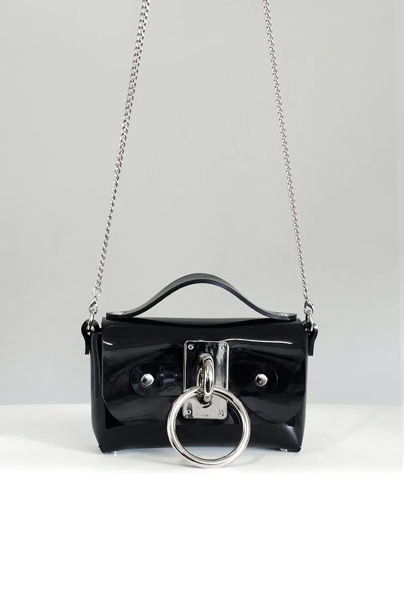 Mini Choker Bag - Black PVC (Vegan)