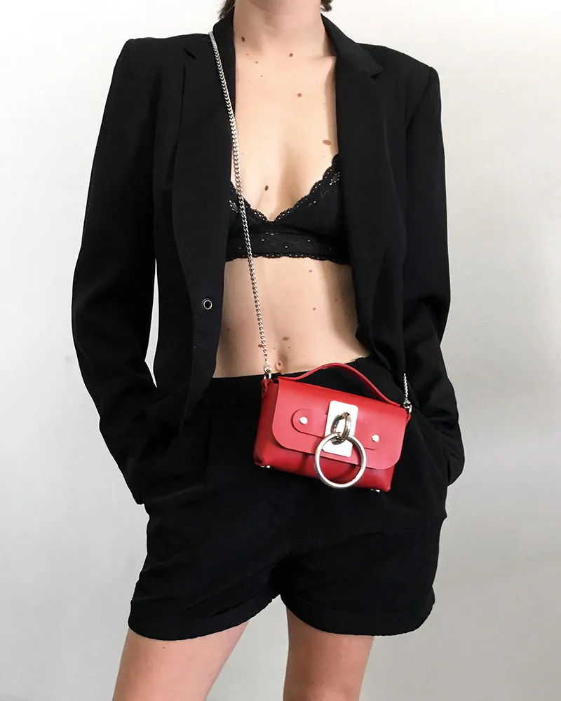 Mini Choker Bag - Black PVC (Vegan)