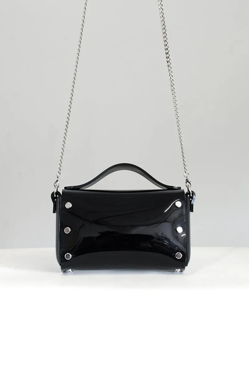 Mini Choker Bag - Black PVC (Vegan)