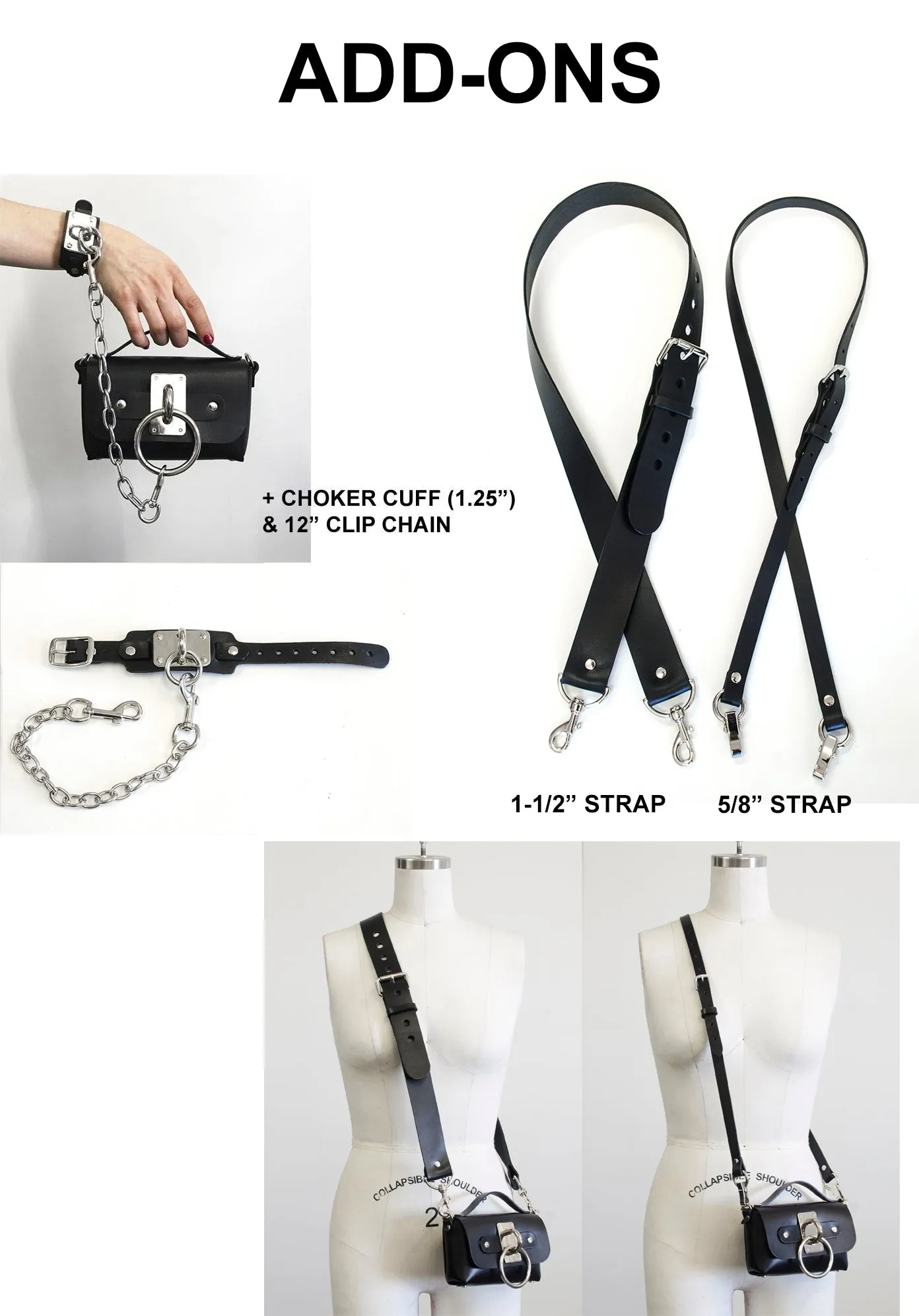 Mini Choker Bag - Black PVC (Vegan)
