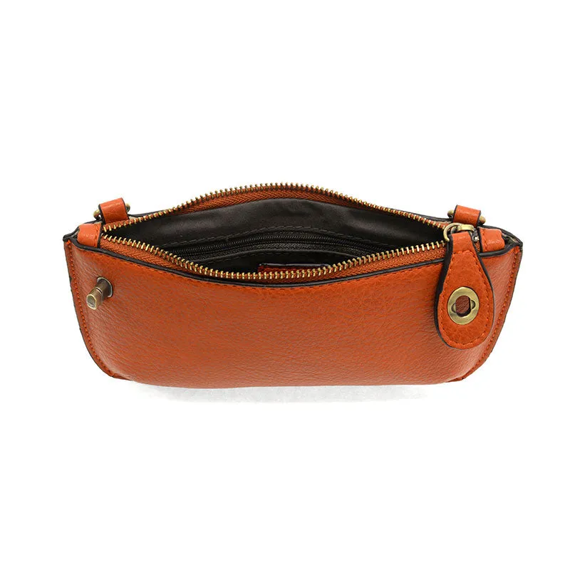Mini Crossbody Wristlet Clutch in Burnt Orange