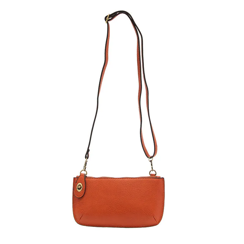 Mini Crossbody Wristlet Clutch in Burnt Orange