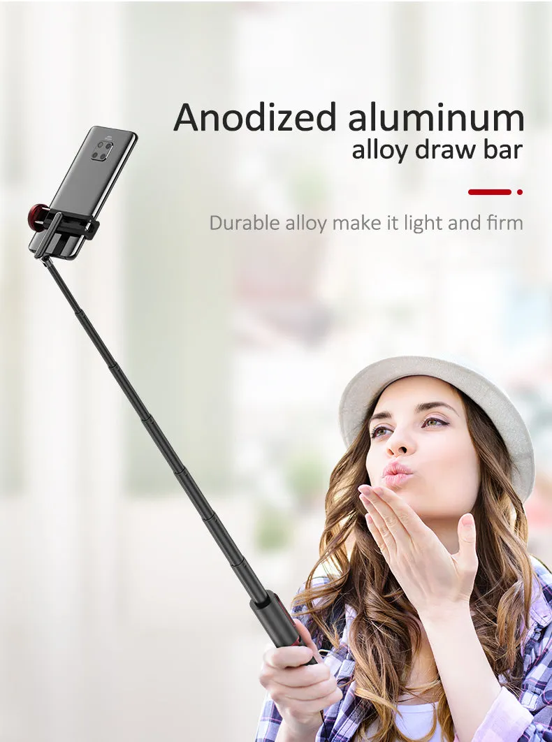 Mini Portable Wireless Selfie Stick Bluetooth Tripod Lightweight 15KG for Smart Phone IOS Version white