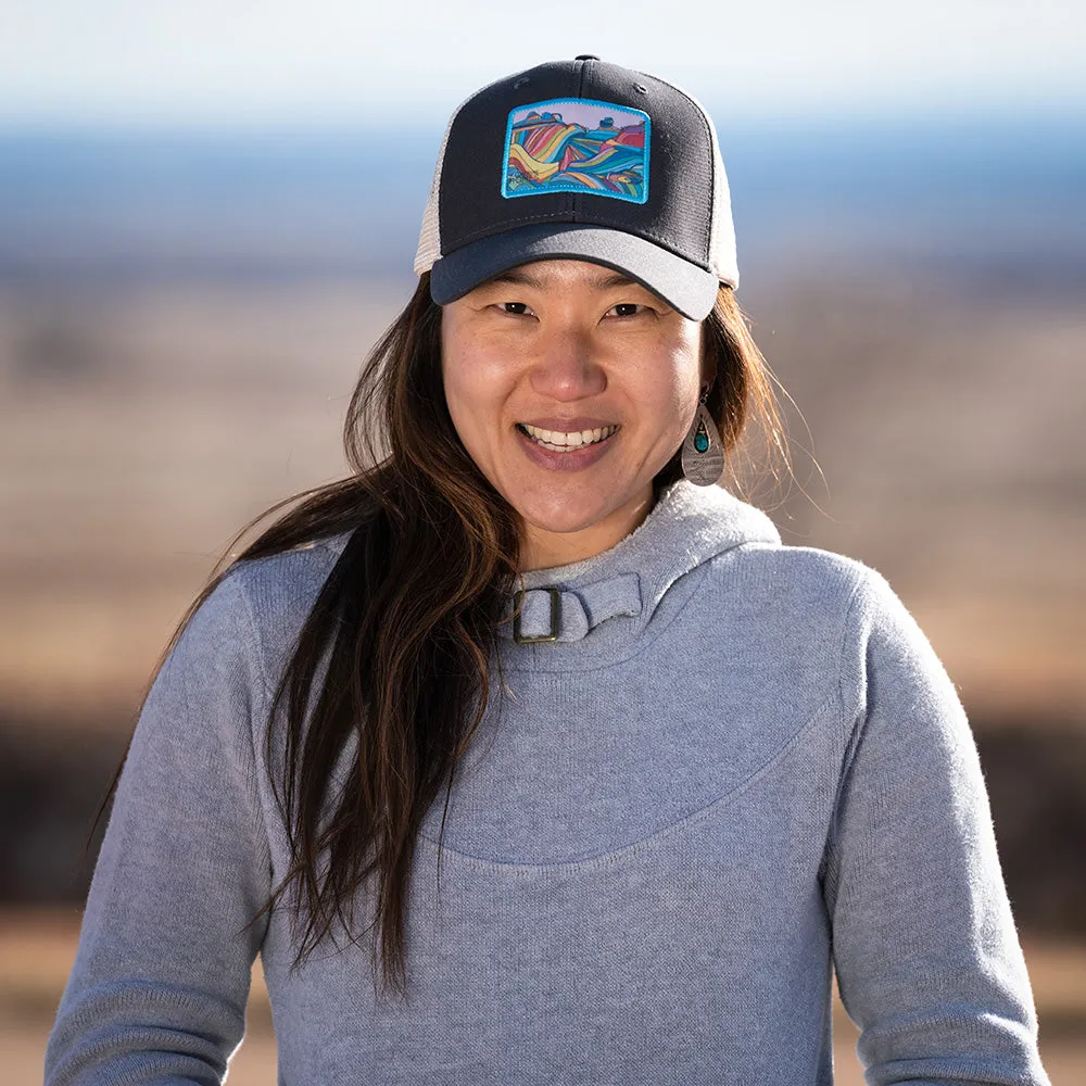 Moab, Utah | Baseball Style Trucker Hat | Grey and Natural