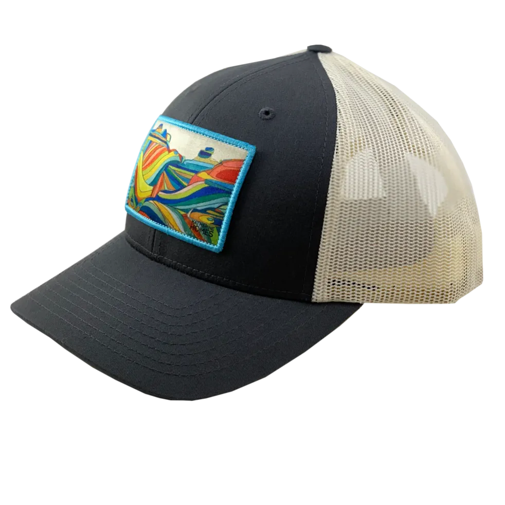 Moab, Utah | Baseball Style Trucker Hat | Grey and Natural