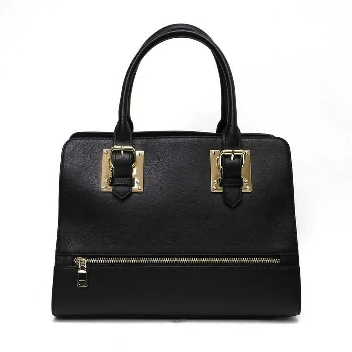 monogrammed LOEM black signature shoulder Bag tote handbag zipper pockets design