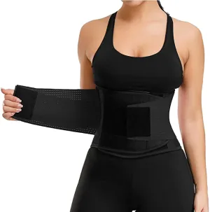 New Nebility Women Waist Trainer Trimmer Sauna Sweat Workout Cincher Tummy Control Body Shaper, Black, Sz XL!