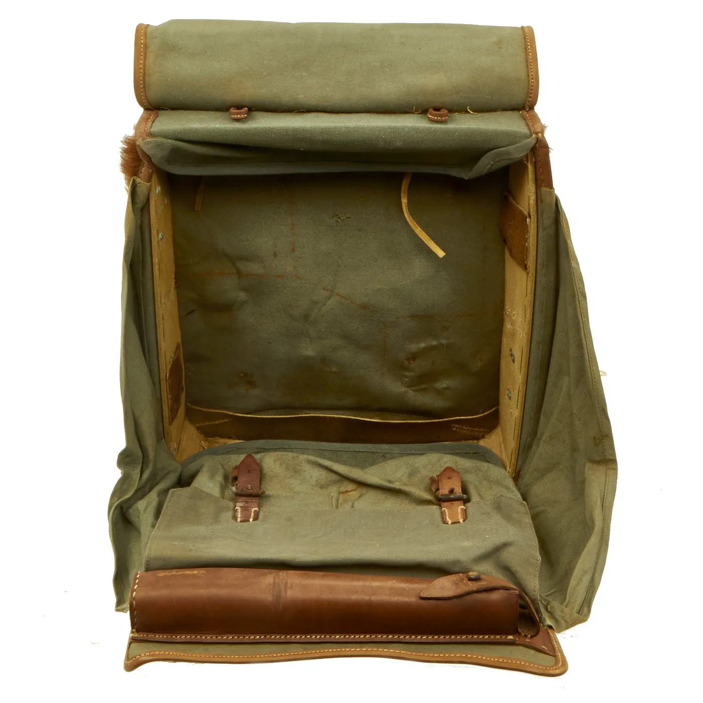 Original German WWII Radio Signalman #2 Fernsprechtornister Cowhide Backpack - Dated 1940