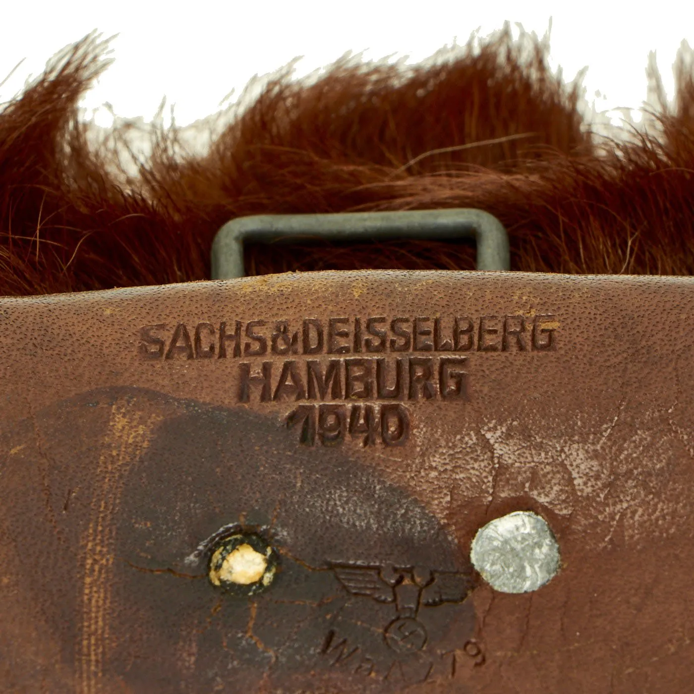 Original German WWII Radio Signalman #2 Fernsprechtornister Cowhide Backpack - Dated 1940