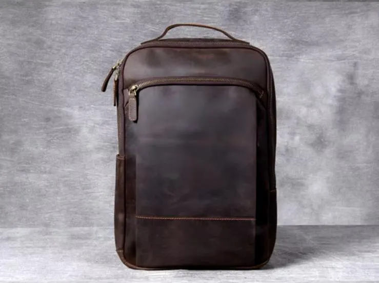 Premium Cowhide Leather Backpack - with Upgraded Design