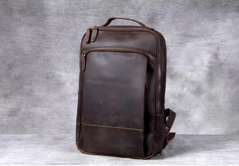 Premium Cowhide Leather Backpack - with Upgraded Design