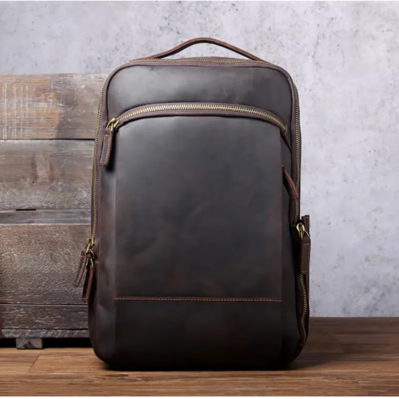 Premium Cowhide Leather Backpack - with Upgraded Design