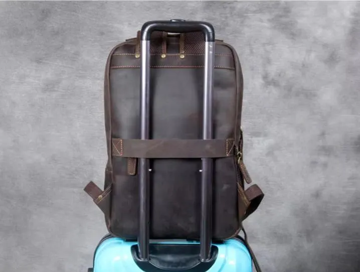 Premium Cowhide Leather Backpack - with Upgraded Design