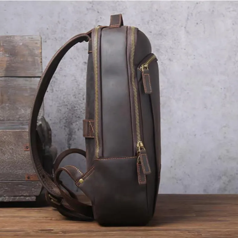 Premium Cowhide Leather Backpack - with Upgraded Design