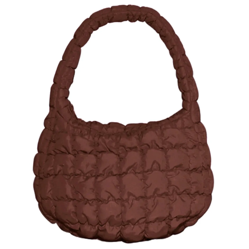 Puffer Shoulder Bag {Brown}