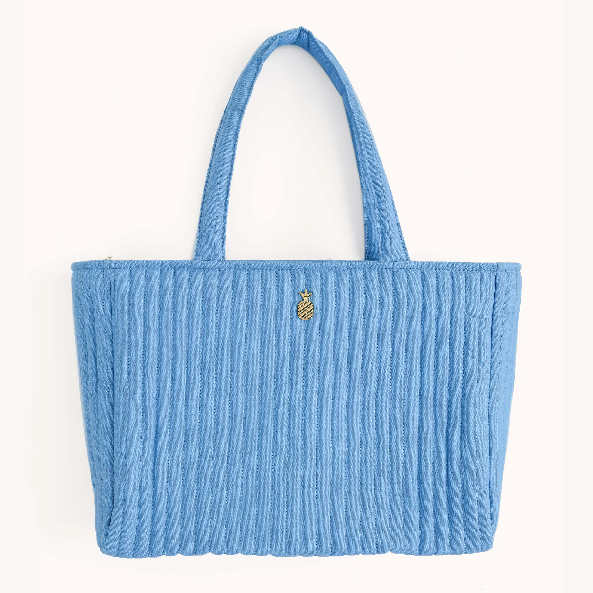 Quilted Tote Bag - French Blue