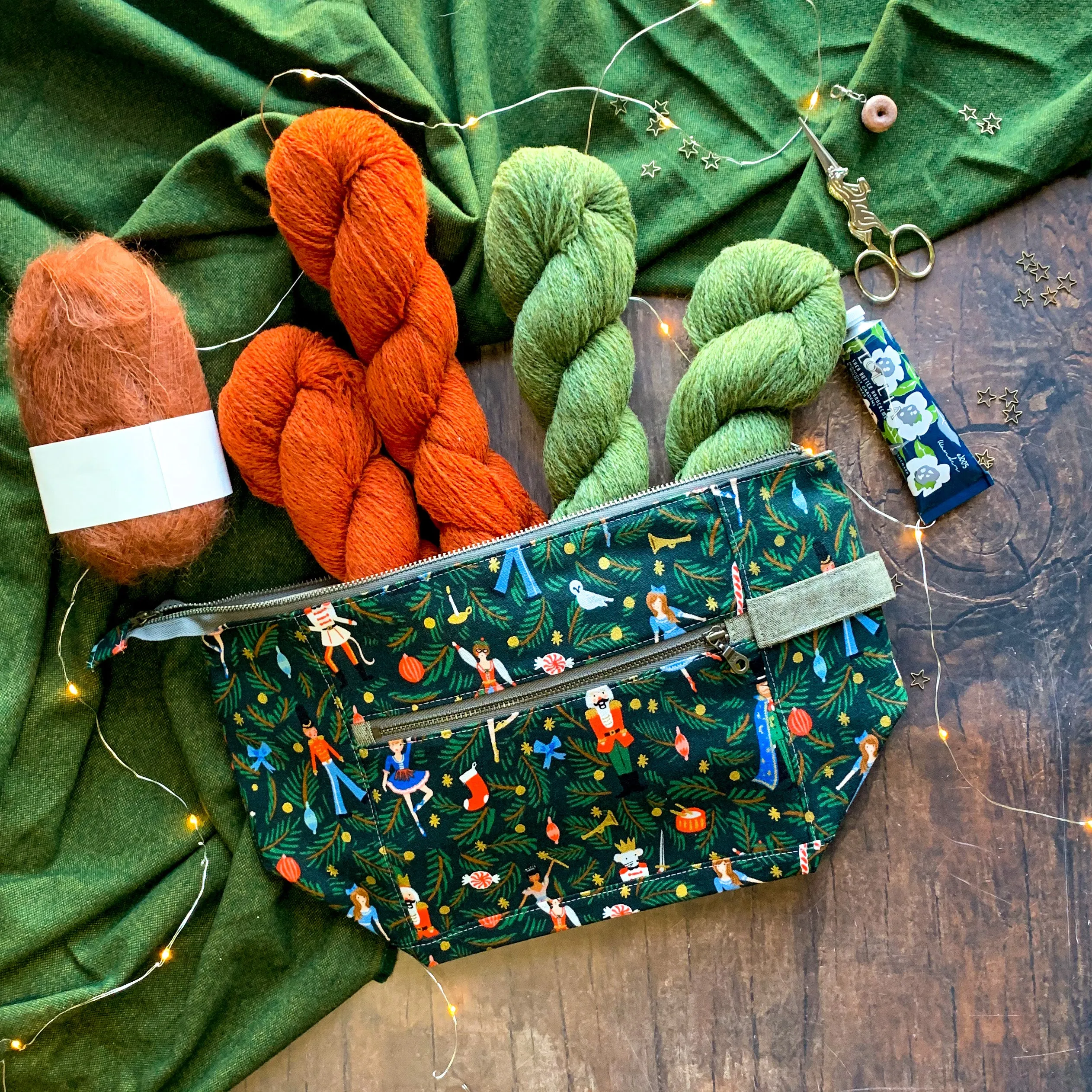 "Nutcracker*- Ready to Ship- Zippered Knitting Project Bag