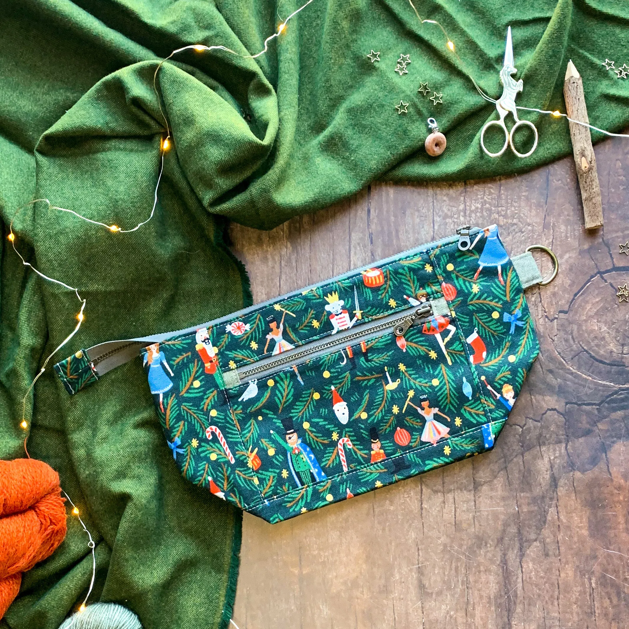 "Nutcracker*- Ready to Ship- Zippered Knitting Project Bag