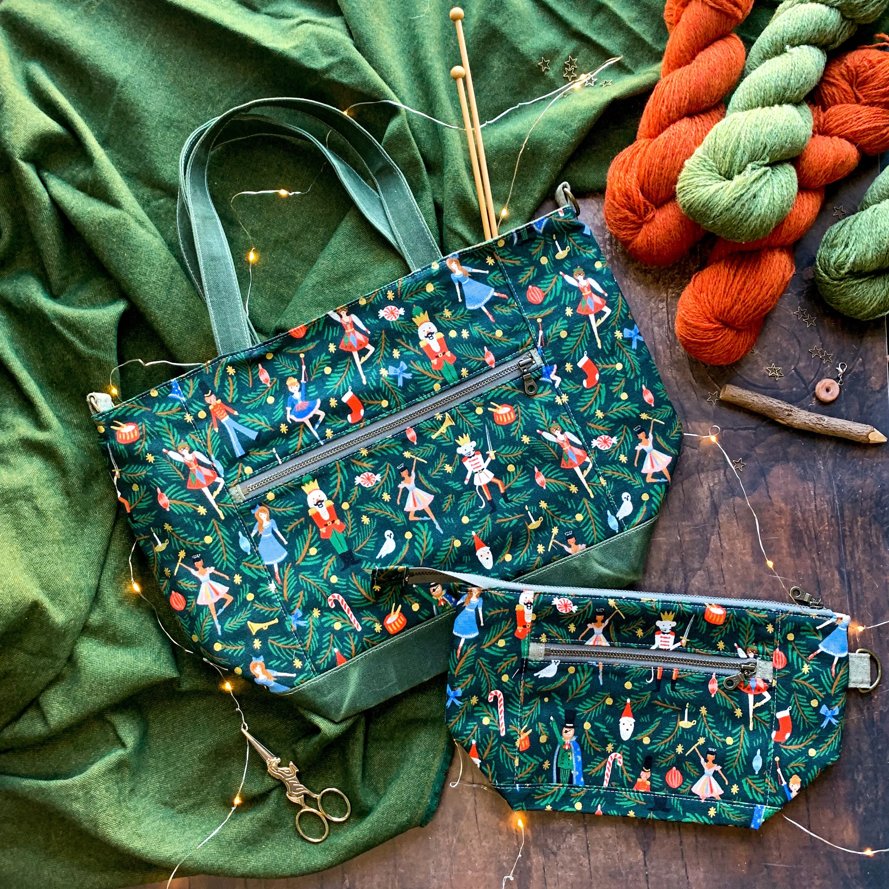 "Nutcracker*- Ready to Ship- Zippered Knitting Project Bag