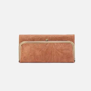 Rachel Continental Wallet In Tooled Embossed Leather - Saddle Tooled Emboss