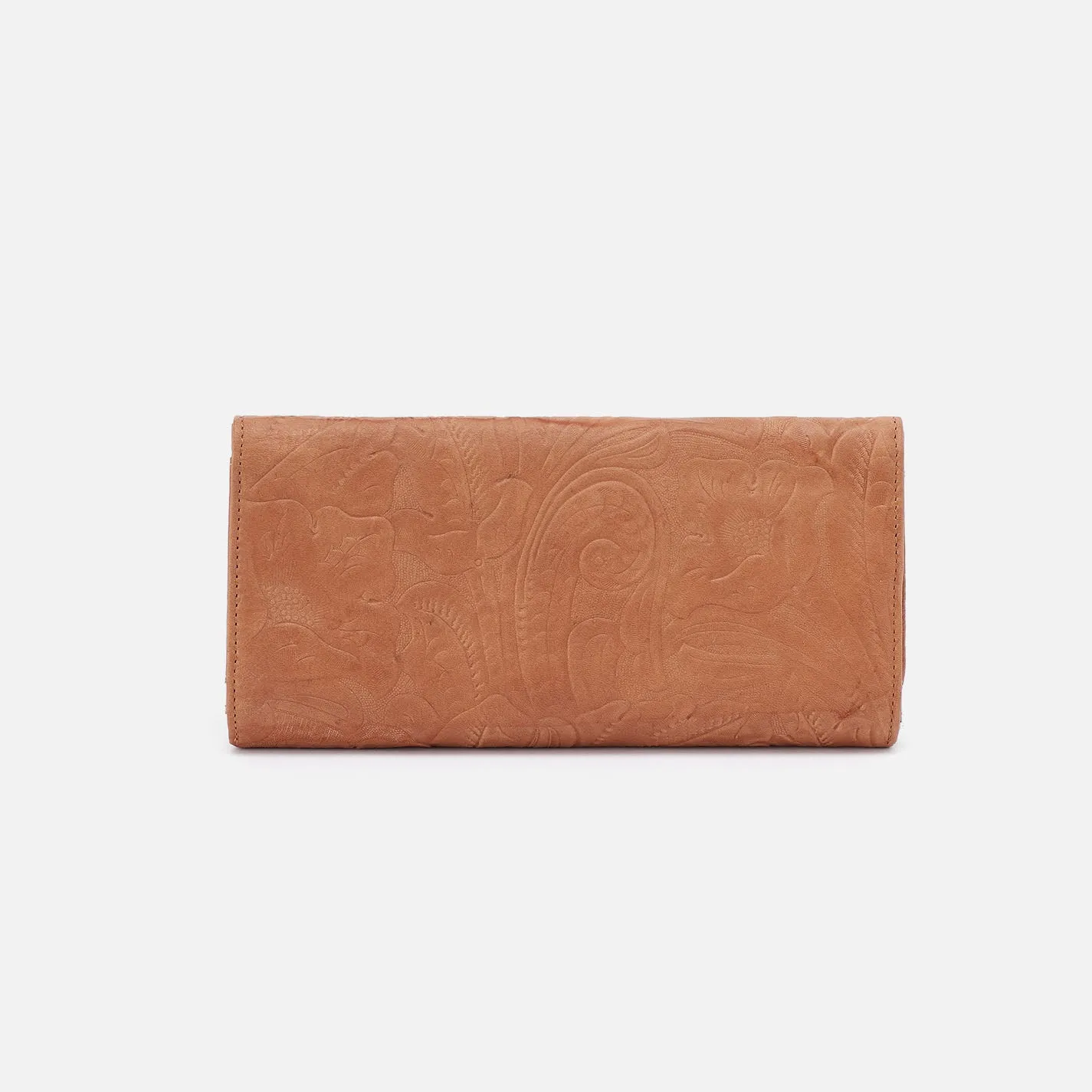 Rachel Continental Wallet In Tooled Embossed Leather - Saddle Tooled Emboss