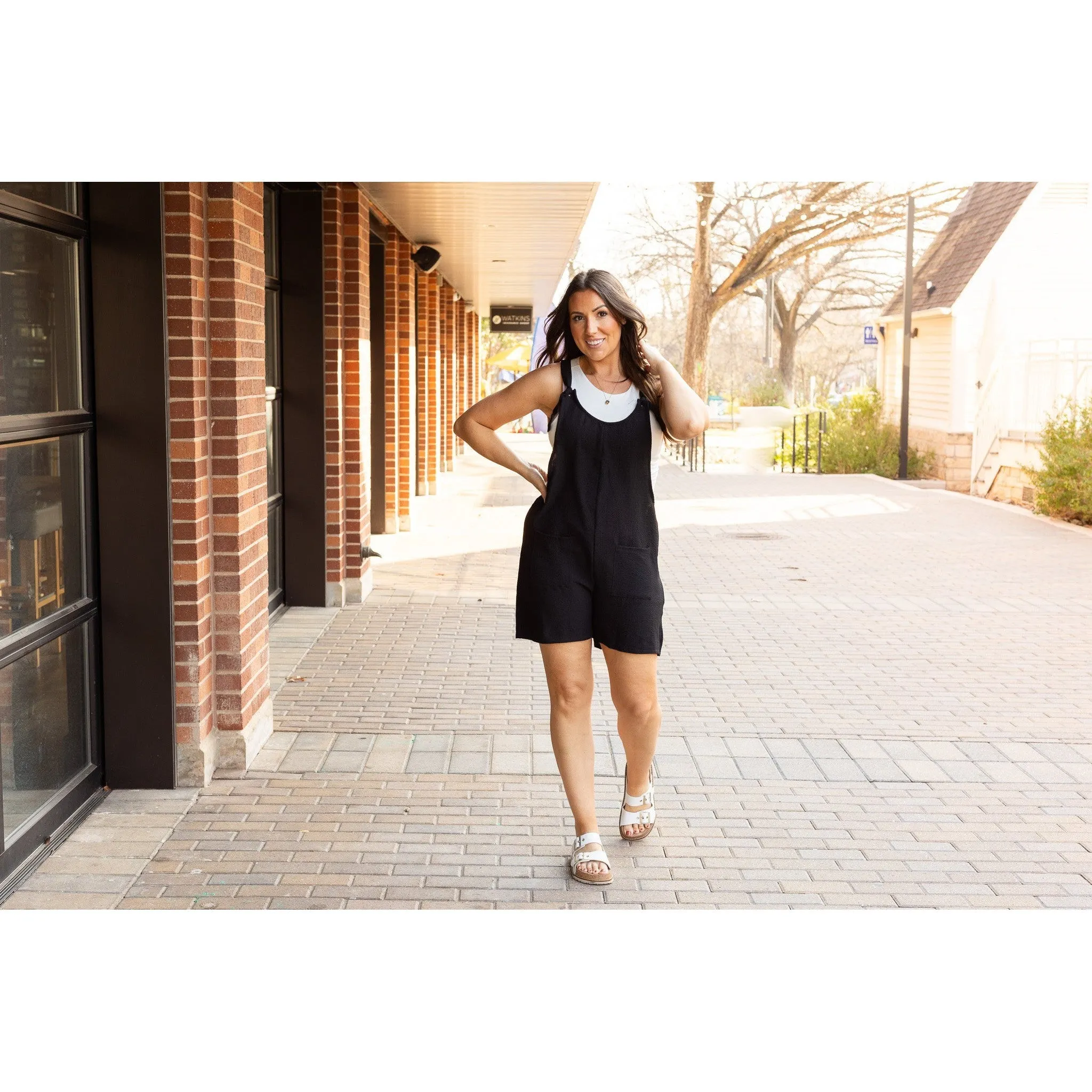 Ready to Ship | The Teresa Tie Shoulder Romper