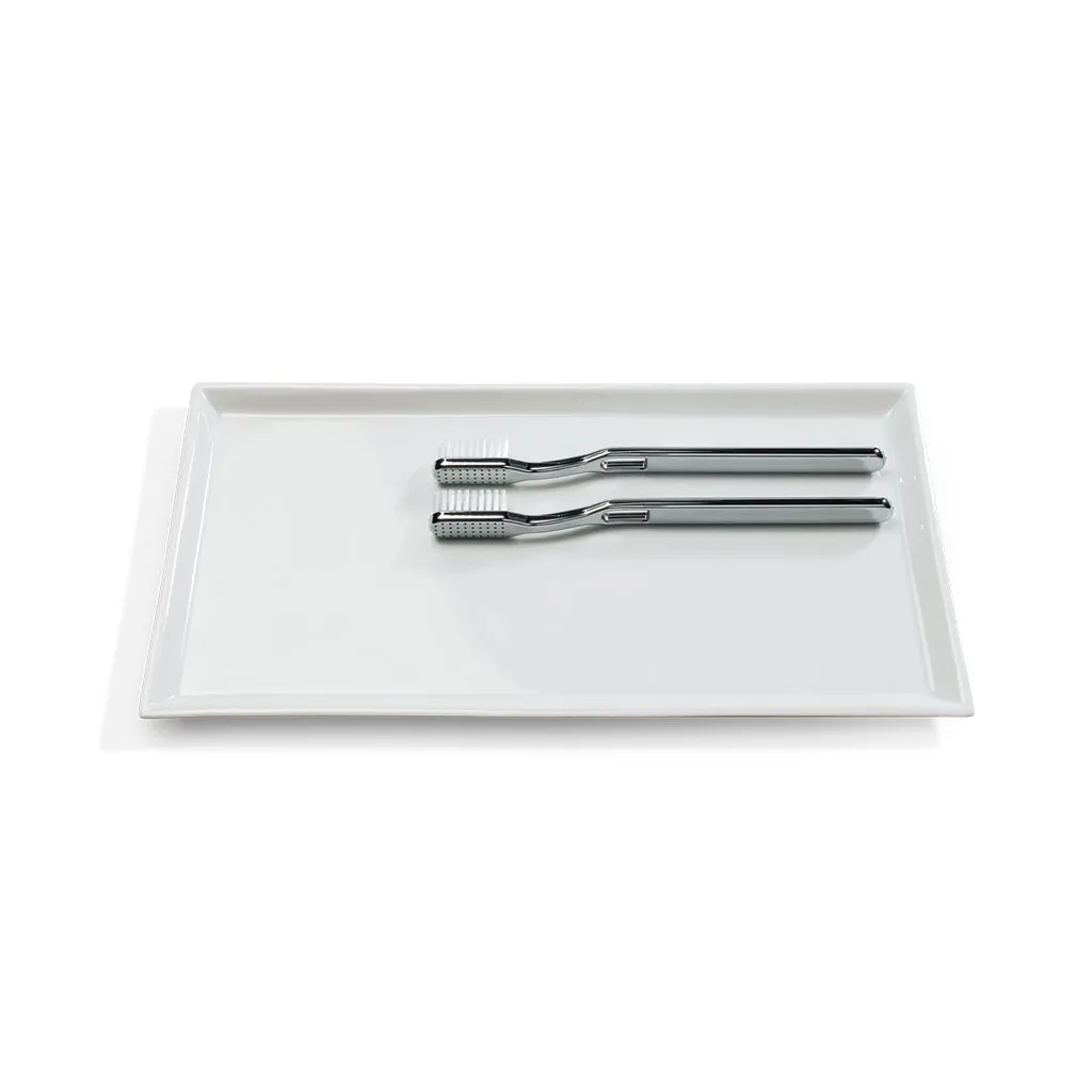 Rectangular Tray - Free Standing - 12" Porcelain/White