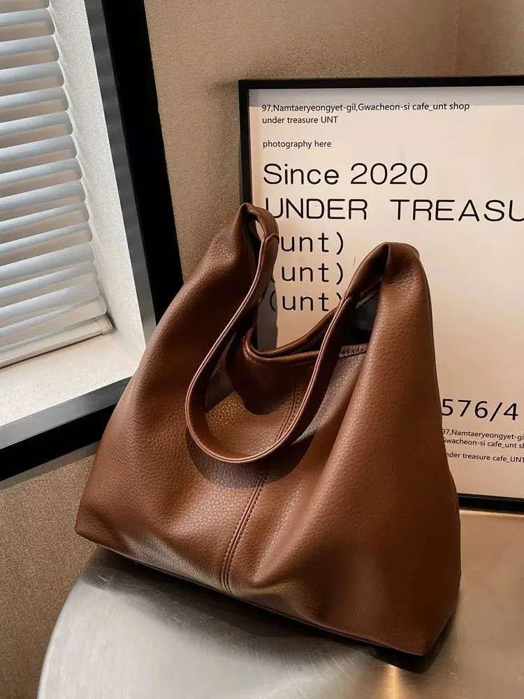 Roomy Vegan Leather Tote Bag