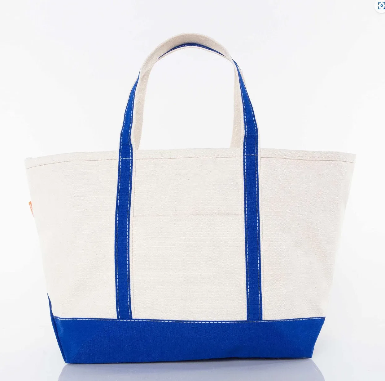 Royal Blue Large Zippered Tote Bag