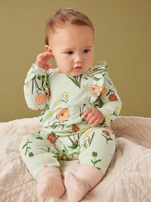 RUFFLE SLEEVER BABY ROMPER - FREYJA FLORAL