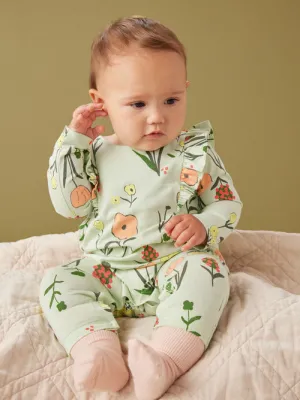 RUFFLE SLEEVER BABY ROMPER - FREYJA FLORAL