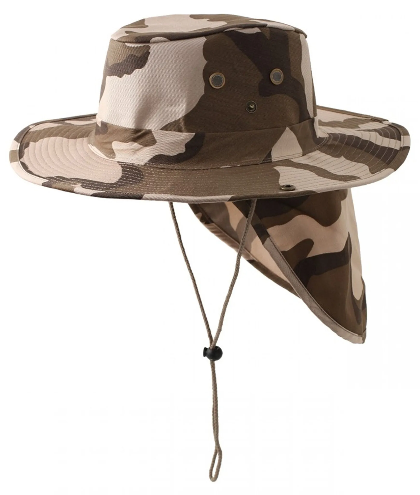 Safari Boonie Fishing Sun Hat Cotton Blend - Desert Camouflage Camo SMALL