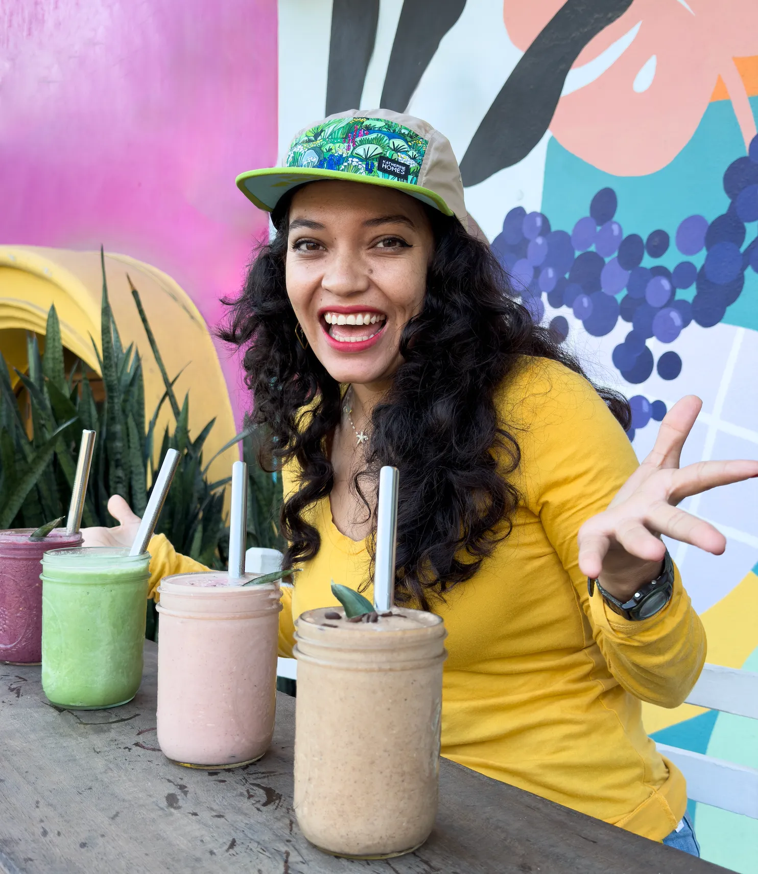 Sagebrush and Wildflowers  Travel and Running Hat | Aqua and Green