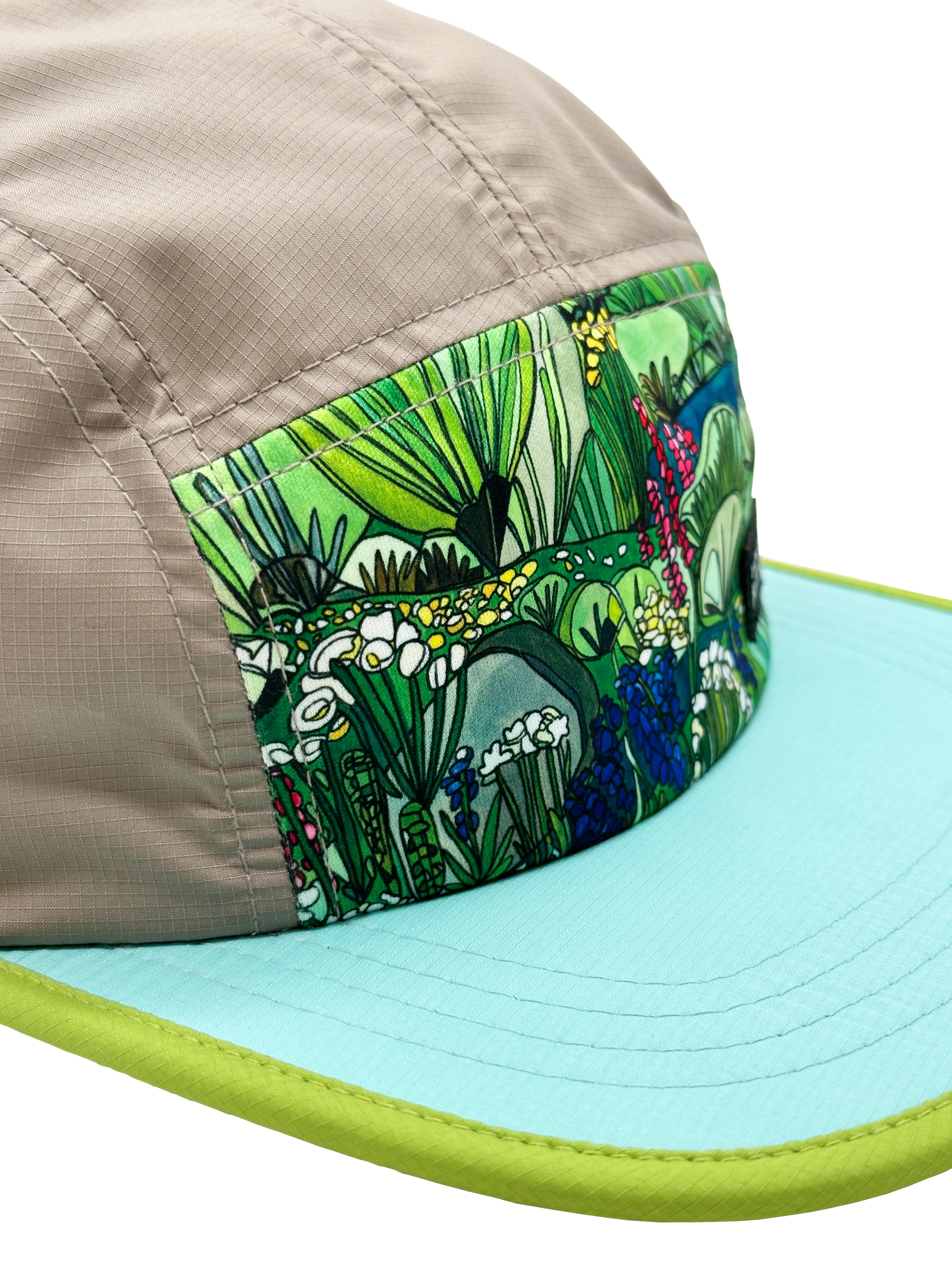 Sagebrush and Wildflowers  Travel and Running Hat | Aqua and Green