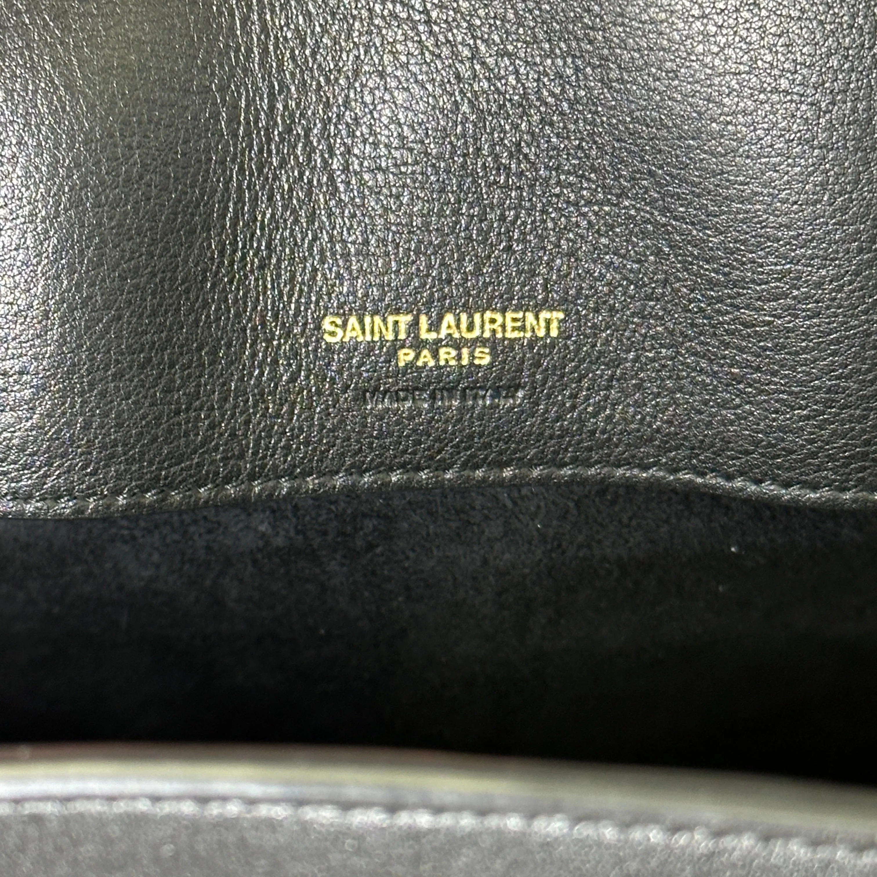 Saint Lauren Le 37 Long Bag, Grained Leather - Black