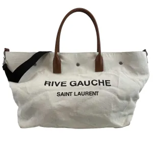 Saint Laurent Rive Gauche Maxi Tote Cream Tote Bag