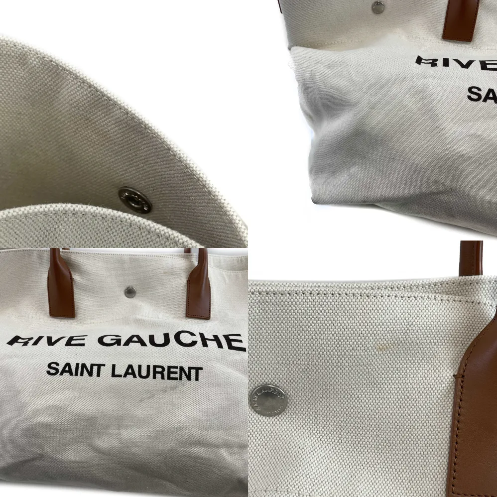 Saint Laurent Rive Gauche Maxi Tote Cream Tote Bag