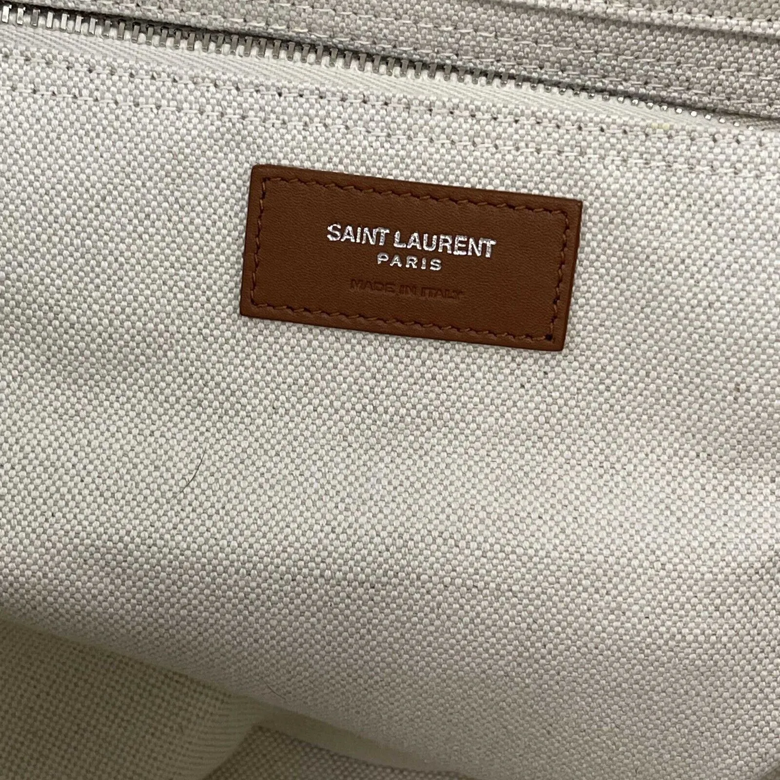 Saint Laurent Rive Gauche Maxi Tote Cream Tote Bag