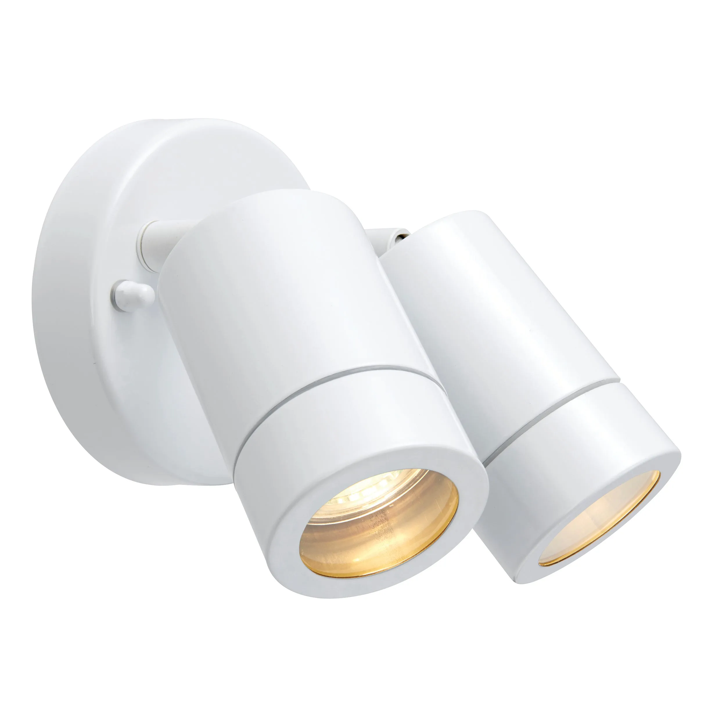 Saxby 75444 Palin 2lt spot wall IP44 7W Gloss white paint & clear glass 2 x 7W LED GU10 (Required)