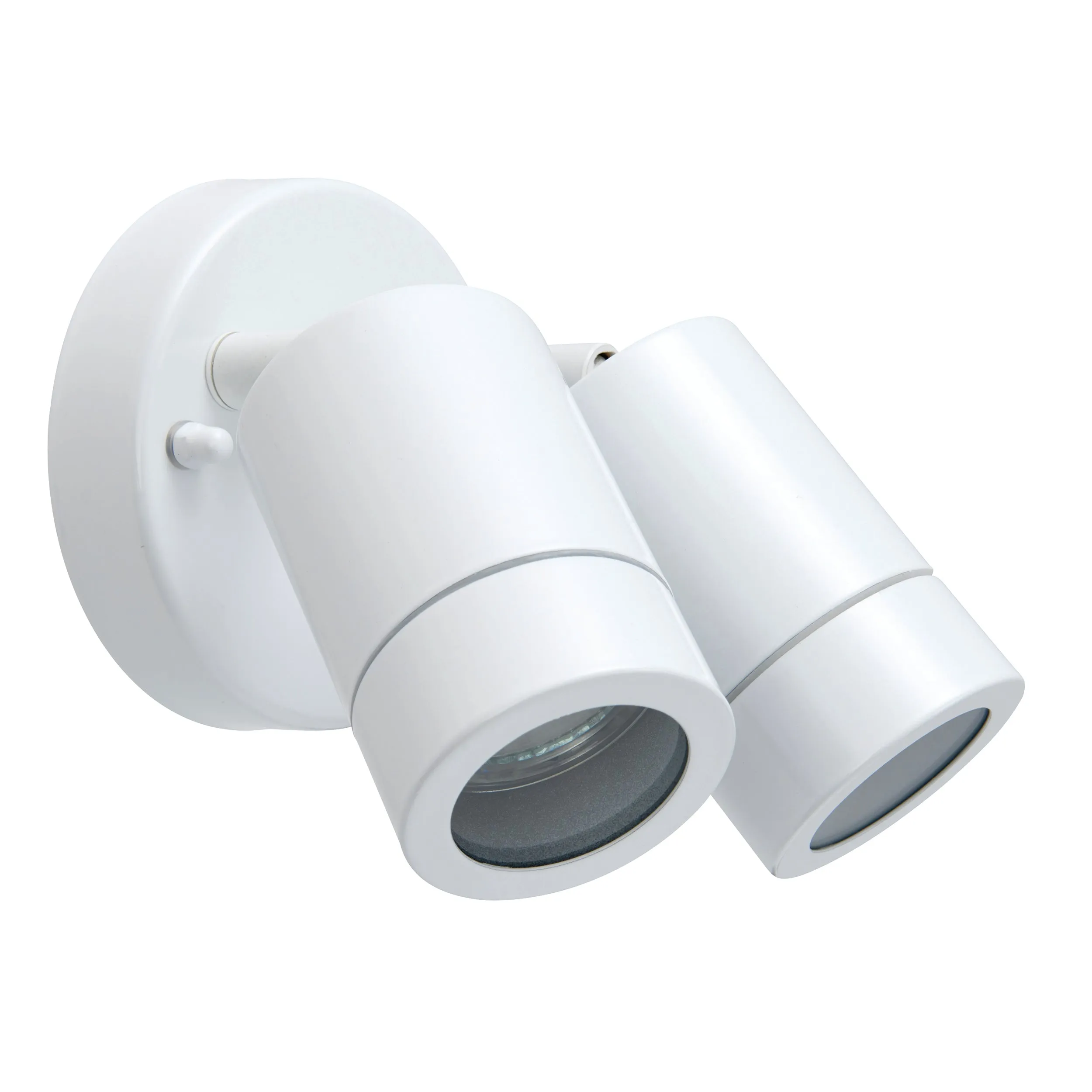 Saxby 75444 Palin 2lt spot wall IP44 7W Gloss white paint & clear glass 2 x 7W LED GU10 (Required)