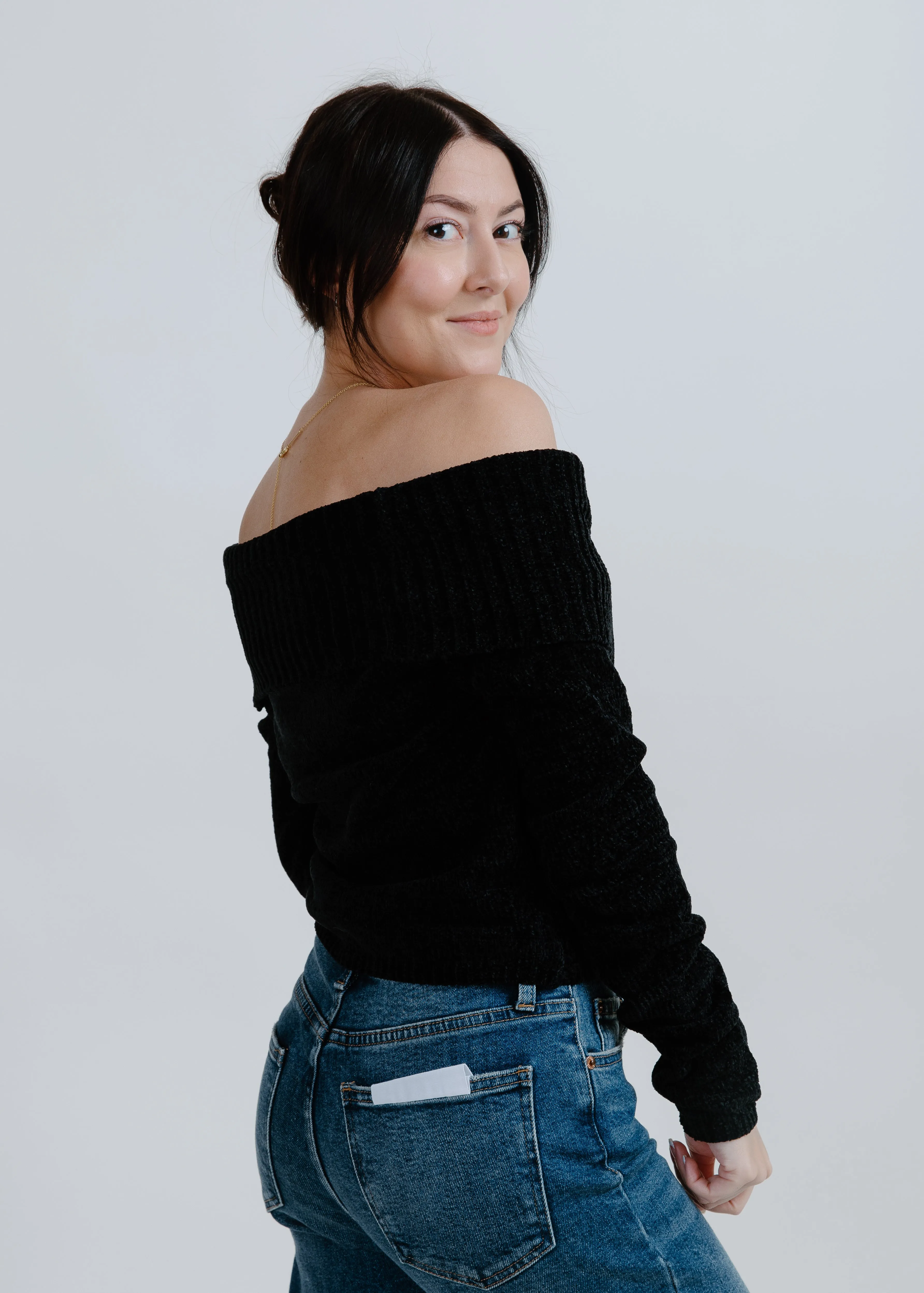 Scarlett Off The Shoulder Top - Black