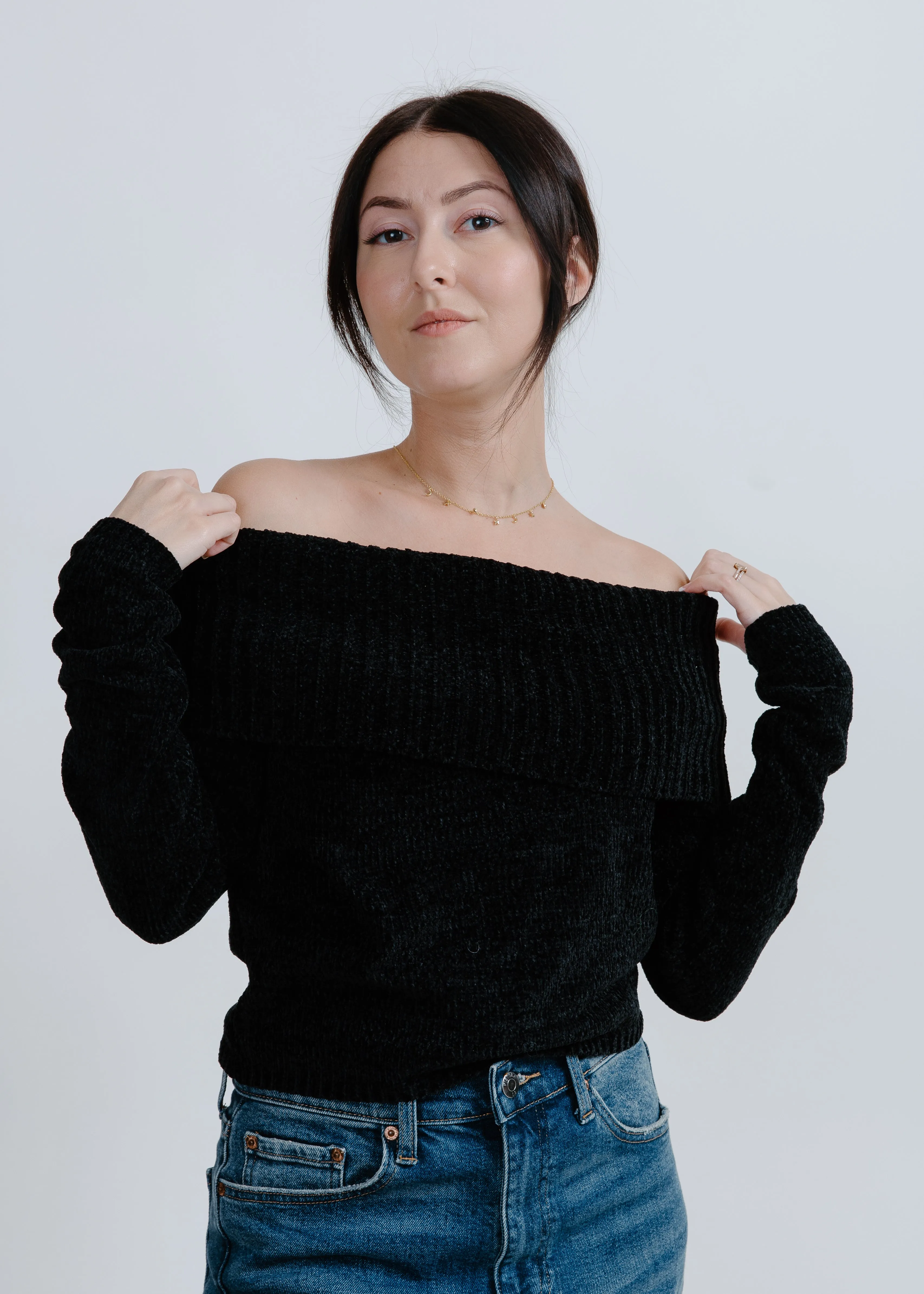 Scarlett Off The Shoulder Top - Black