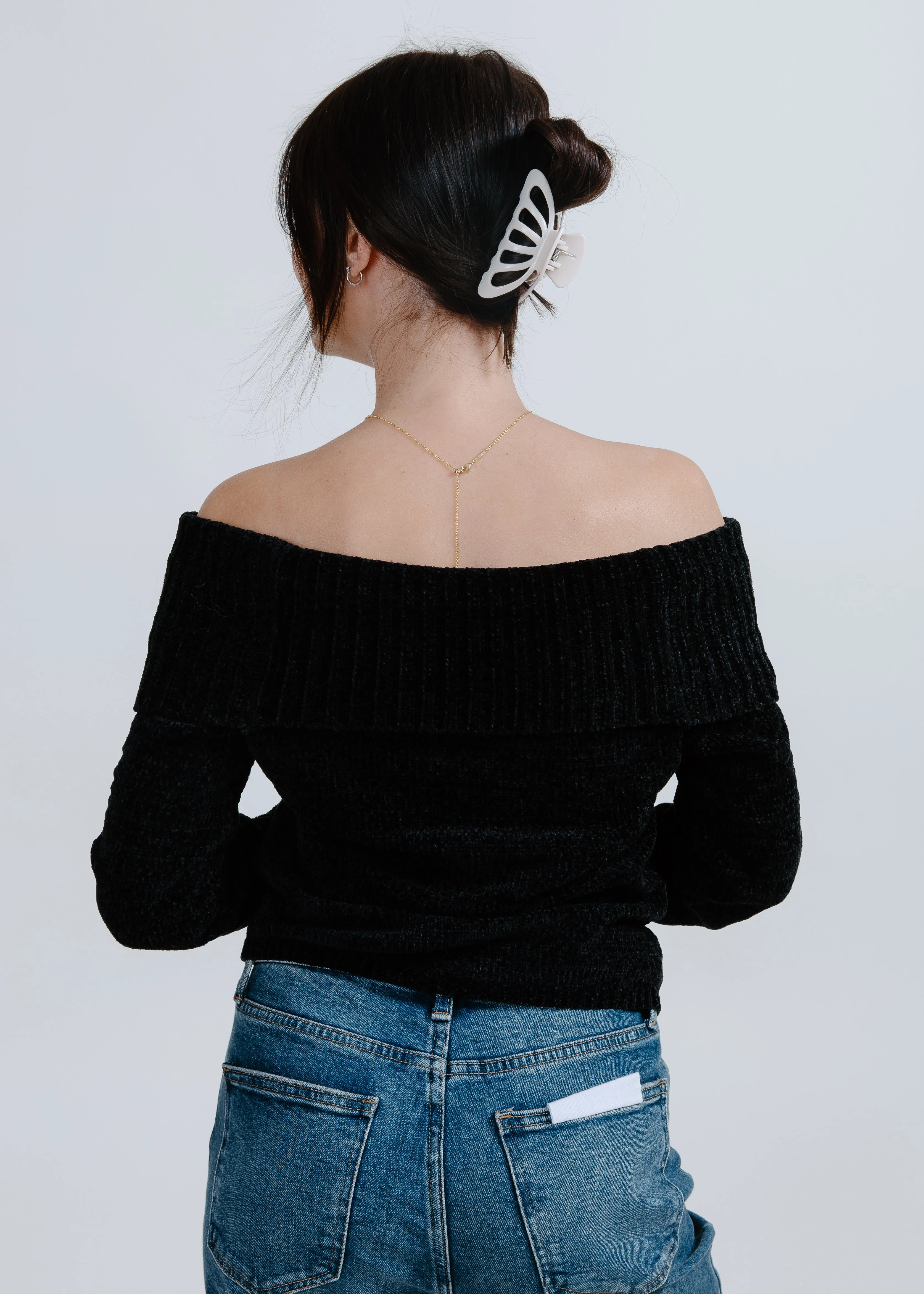 Scarlett Off The Shoulder Top - Black